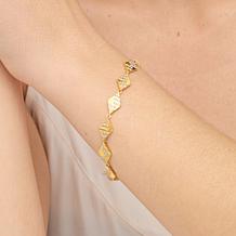 Rarities Gold-Plated 1ctw White Diamond Kite Station 7-1/2" Bracelet