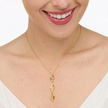 Rarities Gold-Plated 3/8ctw White Diamond Kite Drop Necklace