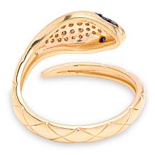 Rarities Gold-plated Champagne Diamond Snake Wrap Ring