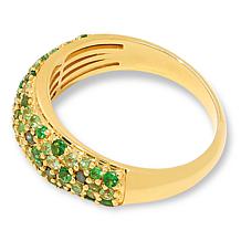 Rarities Gold-Plated Gemstone and 1/10cttw Diamond-Accented Band Ring