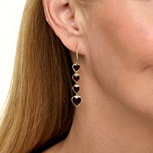 Rarities Gold-Plated Gemstone Heart Dangle Earrings