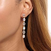 Rarities Gold-Plated Moonstone and White Zircon Drop Earrings