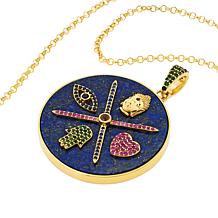 Rarities Gold-Plated Multigemstone Symbol Pendant with Chain