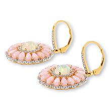 Rarities Gold-Plated Opal and White Zircon Flower Earrings