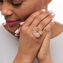 Rarities Gold-Plated Pink Tourmaline Flower Ring