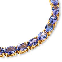 Rarities Gold-Plated Sterling Silver Oval Gemstone Line Bracelet