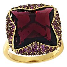 Rarities Inverted Square-Cut Garnet and Rhodolite Ring