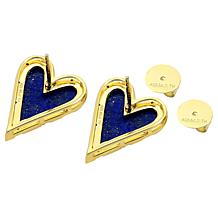Rarities Lapis and Diamond Gold-Plated Heart Earrings