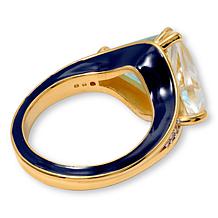 Rarities Topaz, Zircon and Navy Blue Enamel Ring 