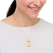 Rarities White Diamond "Evil Eye" and Clear Quartz Pendant with Chain