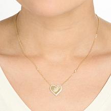 RBA Sparkle Fluted Heart Neckl