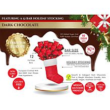 RED Chocolate 12-count 3.5oz Dark Chocolate Bars with Stocking