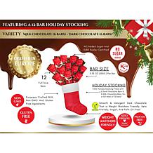 RED Chocolate 12ct 3.5oz Dark & Milk Chocolate Bars with Stocking 