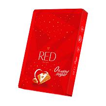 RED Chocolate 24ct Blonde Chocolate Bars with Plush Bear and Card