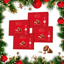 RED Chocolate 4-pack Diamond Truffles with Hazelnut Filling Ships 11/3