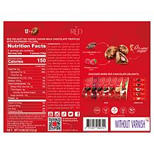 RED Chocolate 4pk Diamond Truffles w/Raspberry Filling AS