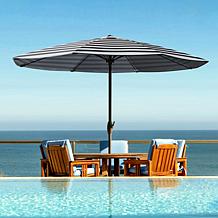 Reflection 9' OneClick Gen2 Black & White Patio Market Umbrella