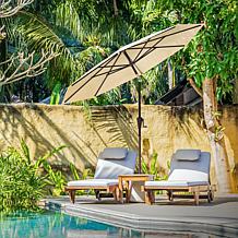 Reflection 9' OneClick Gen2 Tan Patio Market Umbrella