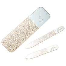Regine 3-Piece Laser-Etched Hardened Glass Mani-Pedi File Set