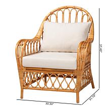 Reina Natural Rattan Arm Chair 30.3"W x 31.1"D x 37.4"H
