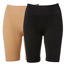 Rhonda Shear 2-pack Ahh Seamless Cotton Smoothing Longline Short