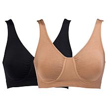 Rhonda Shear 2-pack Molded Cup Bra with Cross Back Mesh Detail | HSN