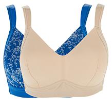 Rhonda Shear 2-pack Molded Cup Bra with Mesh Overlay