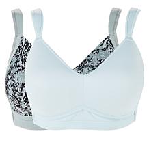 Rhonda Shear 2-pack Molded Cup Bra with Mesh Overlay