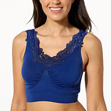 Rhonda Shear 2-pack Seamless Bra with Lace Inset