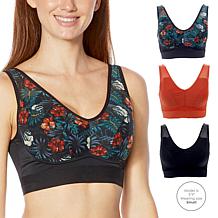Rhonda Shear 3-pack Mesh Front Leisure Bra