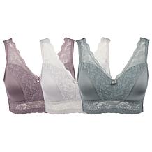 Rhonda Shear 3-pack Pin-Up Bra with Removable Pads