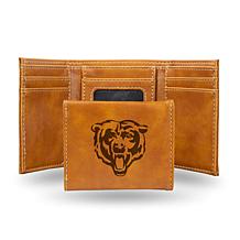 Rico Bears Laser-Engraved Brown Trifold Wallet