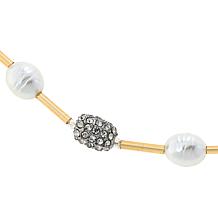 R.J. Graziano Lush Life Simulated Pearl and Crystal Station Necklace