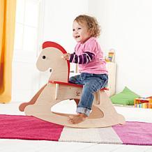 Rock and Ride Wooden Adjustable Rocking Horse in Beige