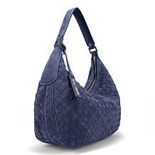 Ron White Esperia Hand Woven Suede Hobo Bag