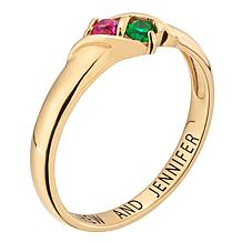 Round Birthstone Double Crystal Ring