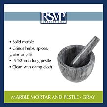 RSVP Marble Mortar & Pestle - Gray