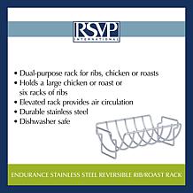 RSVP Stainless Steel Reversible Rib or Roast Rack