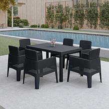 RTA Products Lucca 7-Piece Dining Set with Cushions