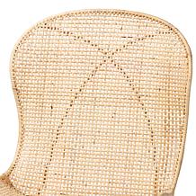 Sabelle Japandi Dining Chair with Rattan Seat and Metal Base