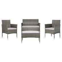 Safavieh Abdul 4-Piece Living Set - Black, Grey