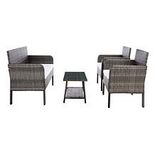 Safavieh Aboka 4-Piece Living Set - Black, Grey