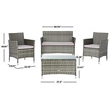 Safavieh Bandele 4-Piece Living Set - Black, Grey