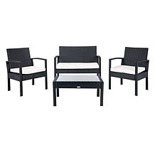 Safavieh Bassey 4-Piece Living Set - Black, Grey