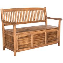 Safavieh Brisbane Storage Bench - Teak Brown Finish