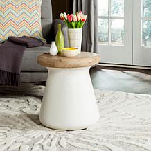 Safavieh Button Concrete Accent Table - Ivory