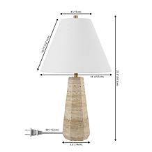 Safavieh Calla Beige Travertine Table Lamp 14" x 14" x 23.5"