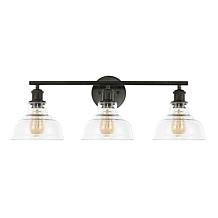 Safavieh Calyna Black Metal and Glass Wall Sconce 27.25"