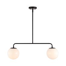 Safavieh Conyer Black Iron and Glass Pendant Light 29"