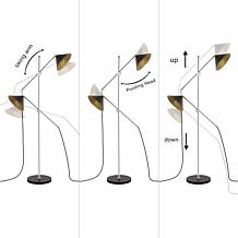 Safavieh Dwyer Black and Chrome Floor Lamp 67.5"H